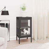 Sideboard Anthracite 38x35x70 cm Steel and Glass 336063