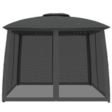 Gazebo with Double Roof and Mesh Walls Anthracite 2.93x2.93 m Steel 368449