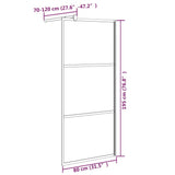 Walk-in Shower Wall 80x195 cm Frosted ESG Glass Black 151876
