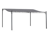 4 x 3 Meters Canopy Metal Wall Gazebo Awning Garden Marquee Shelter Door Porch - Grey T3398P324002