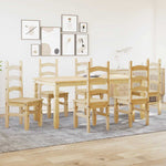 ZNTS 7 Piece Dining Set Panama Solid Wood Pine 3345212