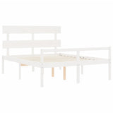 Senior Bed without Mattress White 160x200 cm Solid Wood 3195362