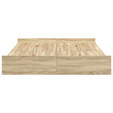 Storage Bed Frame Sonoma Oak 160 x 200 cm Engineered Wood 3335279