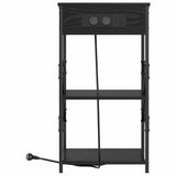 Bedside Cabinet Black Oak 41 x 31 x 76 cm Engineered Wood 859525