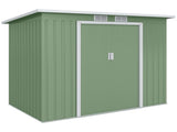 7 x 4ft Galvanised Steel Garden Shed, with Foundation Kit - Green T3398P377641