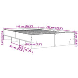 Bed Frame White Engineered wood Double bed size Bed Frame 3295653
