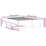 Bed Frame without Mattress Grey Sonoma 140x200 cm Engineered Wood 3295658