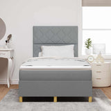 Box Spring Bed with Headboard Light grey 120 x 200 cm Fabric 3339686