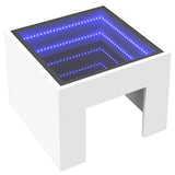 Bedside Table with Infinity LED White 40x40x30 cm 3284070