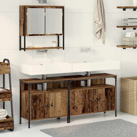 Bathroom Furniture Set with Storage 3 pcs Brown 80 x 30 x 60 cm 3332574