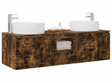 Bathroom Cabinet Set 3 pcs Smoked Oak 49.5 x 44.5 x 66 cm 3405722