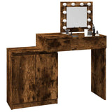 Dressing Table with LED Smoked Oak 115x37x110.5 cm 848231