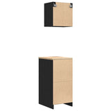 ZNTS Garage Cabinets 2 pcs Black Engineered Wood 3328297