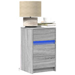 ZNTS Bedside Cabinet with LED Lights Grey Sonoma Engineered Wood 852017