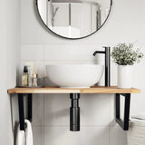 Basin Shelf Wall Mounted Steel and Solid Wood Acacia 3302891