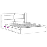 Bed Frame with Storage Grey Sonoma 200 x 200 cm Engineered Wood 3433521