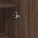 Slim Storage Cabinet Brown Oak 30x42.5x225 cm Engineered Wood 3281265