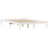 Bed Frame without Mattress White 150x200 cm King Size Solid Wood Pine 3305725