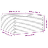 Garden Planter White 100x100x46 cm Solid Wood Pine 3282430
