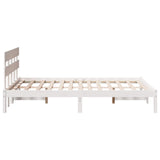 Bed Frame with Headboard White 120 x 200 cm Solid Pine wood 872165