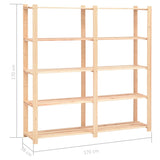 ZNTS 5-Tier Storage Racks 3 pcs 170x38x170 cm Solid Pinewood 500 kg 3051110