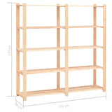 5-Tier Storage Racks 10 pcs 170x38x170 cm Solid Pinewood 500 kg 3051112
