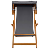 Deck Chair 2 pcs 3 Position Solid Eucalyptus Wood Grey 3407809