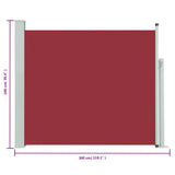 Patio Retractable Side Awning 100x300 cm Red 48373