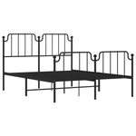 Metal Bed Frame without Mattress with Footboard Black 140x190cm 373905