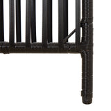 Room Divider 5 Panels Black Poly Rattan 365396