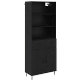 Highboard with Drawer 2 pcs Black Oak Engineered Wood 3416172