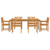 Garden Dining Set 7 pcs Brown Solid Acacia Wood 3375654