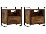 Hanging Bedside Cabinet 2 pcs Smoked Oak 40 x 30 x 60 cm 8013571