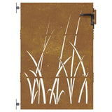 Garden Gate 85x150 cm Corten Steel Grass Design 153223