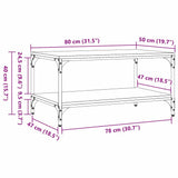 Coffee Table Old Wood 80 x 50 x 40 cm Engineered Wood 883494
