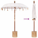 Balinese Parasol with Base Cream 185 x 185 x 260 cm 3356880