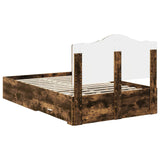 Bed Frame with Drawer Smoked Oak 120 x 200 cm Engineered Wood 3413625