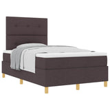 Box Spring Bed with Headboard Dark brown 120 x 200 cm Fabric 3339612