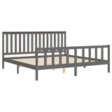 Bed Frame without Mattress Grey 200x200 cm Solid Wood Pine 3188228
