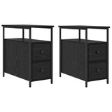 Bedside Cabinet 2 pcs Black oak 30 x 60 x 60 cm Engineered wood 871276