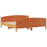Bed Frame without Mattress Wax Brown 180x200 cm Super King Solid Wood Pine 3216166