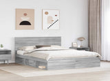 Bed Frame Grey Sonoma 150 x 200 cm Solid Pine Wood 3410997