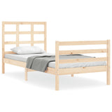 Bed Frame without Mattress Single Solid Wood 3193951