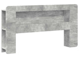 Headboard Cabinet with Storage Concrete Grey Engineered Wood 8001258