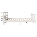 Bed Frame with Headboard without Mattress White 200x200 cm 3305978