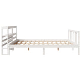 Bed Frame with Headboard without Mattress White 200x200 cm 3305978