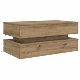 Coffee Table with LED Lights Artisian Oak 90x50x40 cm 857719