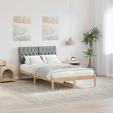 Bed Frame Light Grey 120 x 200 cm Solid Pine Wood 878819