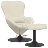 Egg Chair with Footstool Cream 63 x 73 x 90 cm Velvet 42002753