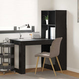 Desk with Shelf Black Oak 122 x 67 x 145 cm Engineered Wood 3337258